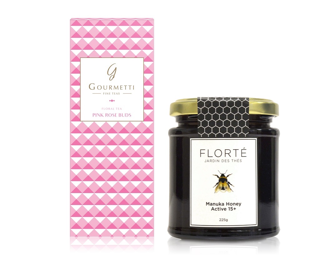 Pink Rose Buds and Manuka Honey Gift Box